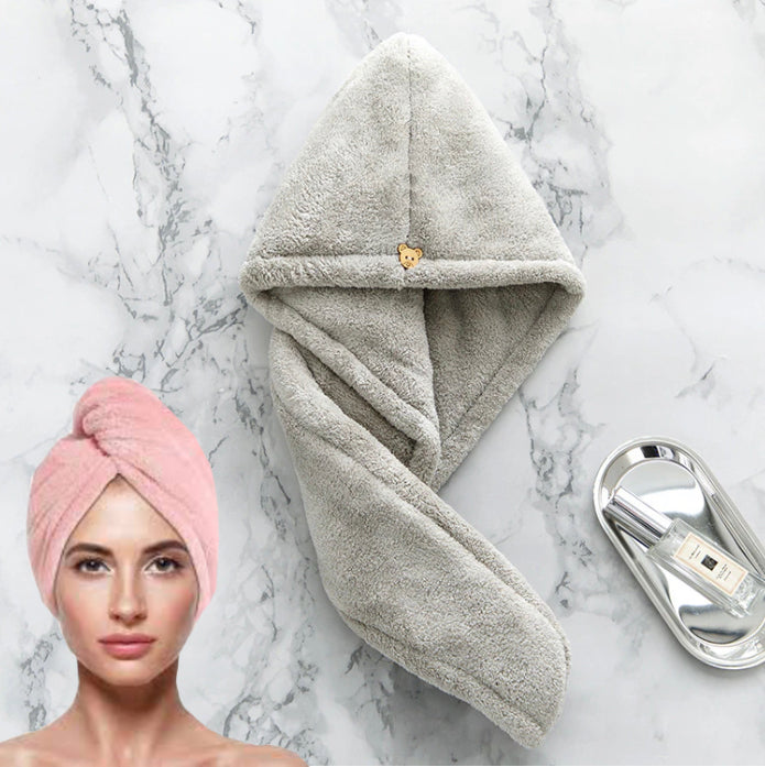 Microfibre After Shower Hair Drying Wrap Lady's Towel Quick Dry Hair Hat Cap Turban Head Wrap Womens Girls Bathing Tools 1 Pc