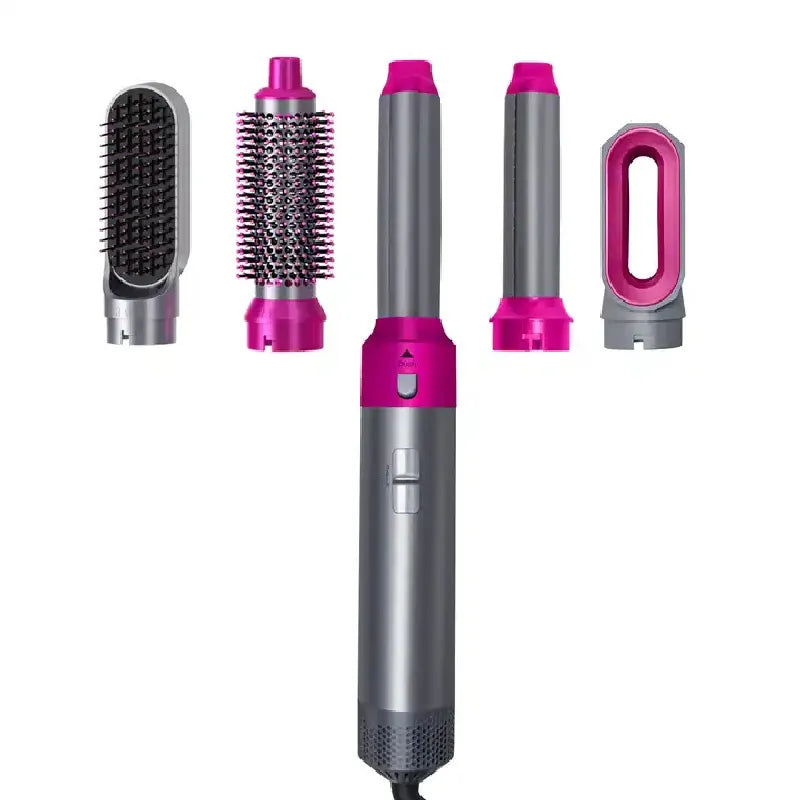 Hair Dryer 5-In-1 Electric Hair Comb Negative Ion Straight Curler Brush Blow Dryer Air Comb Removable Brush Kit Tool