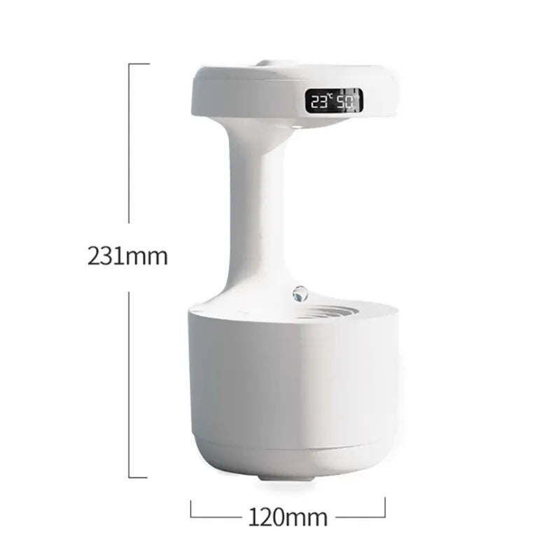 800ML Air Humidifier Home Anti-Gravity Water Droplets Diffuser Liquid Air Fresheners Mist Maker with LED Display Office Desktop