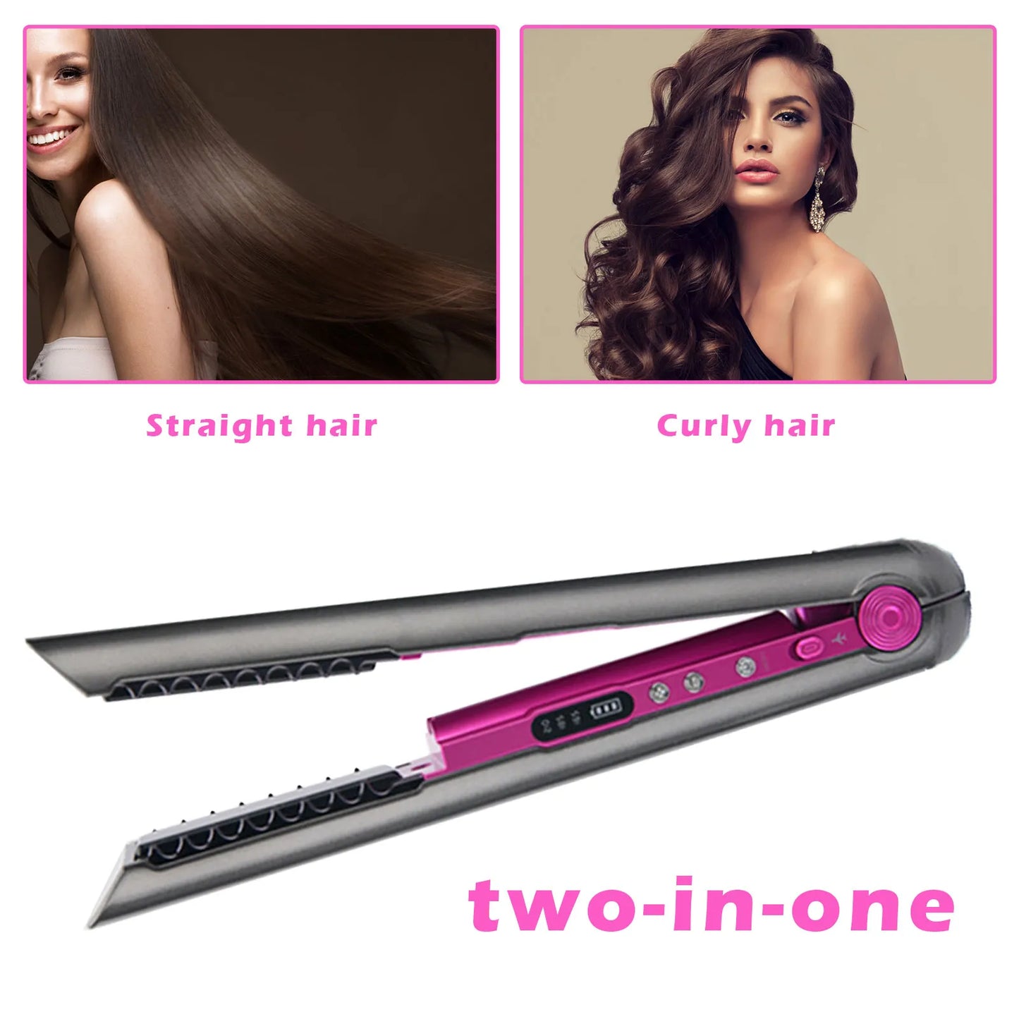 Electric Splint Hair Straightener Hot Air Comb Brush Hair Styling Straight Curling Dual-Use Hair Dryer Bangs Straightener